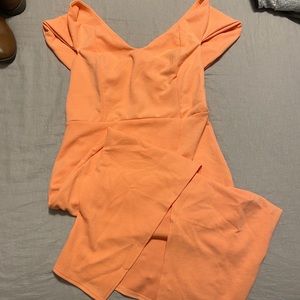 Peach midi dress